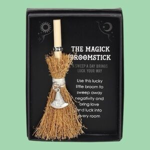 Gothic Homeware Witch Hat Mini Magick Broomstick